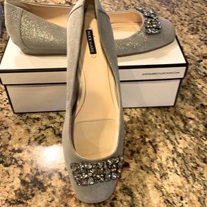 Alex Marie silver shimmer evening shoes